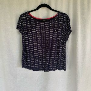 Navy W5 T-Shirt with Sunglasses Pattern